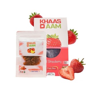 Khaso Aam Strawberry 100 Gm With Tester Peach 40gm 100% Natural Dried Straw berry Fruit Candy | KhasoAam Premium Strawbery Fruit Bar, Aaru Candy Toffe